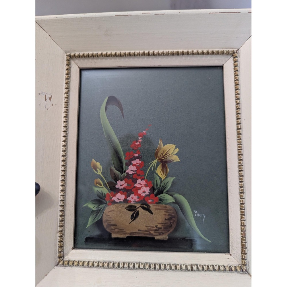 Pair of 1960's Floral Watercolor Originals by G. Inez